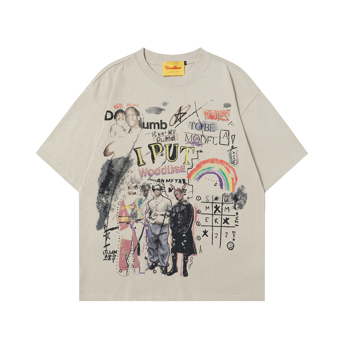 90s West Coast Hip Hop Fashion T-Shirts Summer Fun Graffiti Character Print T-Shirts