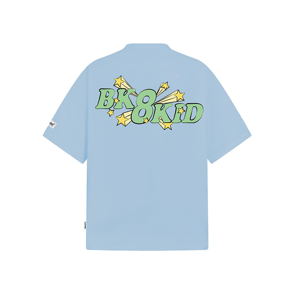 Nostalgia T Shirts Vintage Summer Fun Star Letter Print Short Sleeve T-Shirt