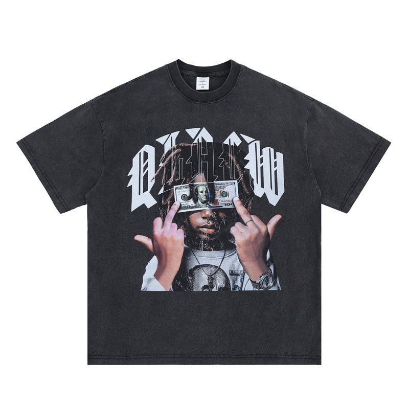 Vic Streetwear Summer Vintage Crew Neck Short Sleeve T-Shirt
