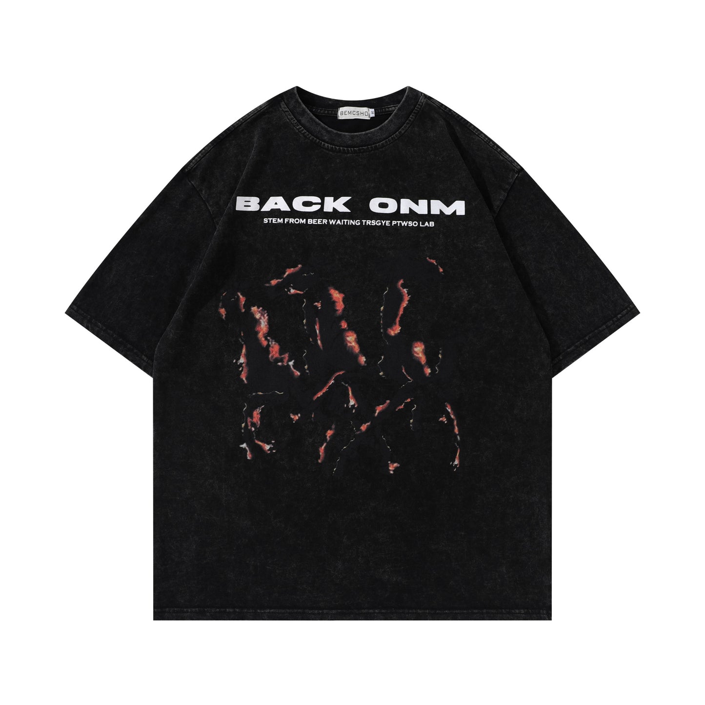 1990 Fashion T-Shirt Retro Washed Old T-Shirt Loose Short Sleeves