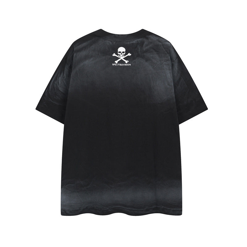 Y2K mens shirt washed loose short-sleeved T-shirt
