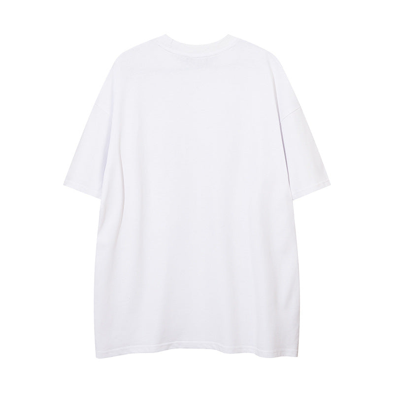 Vintage T Shirts Hip Hop Blur Shadow Print Short Sleeve T-Shirt