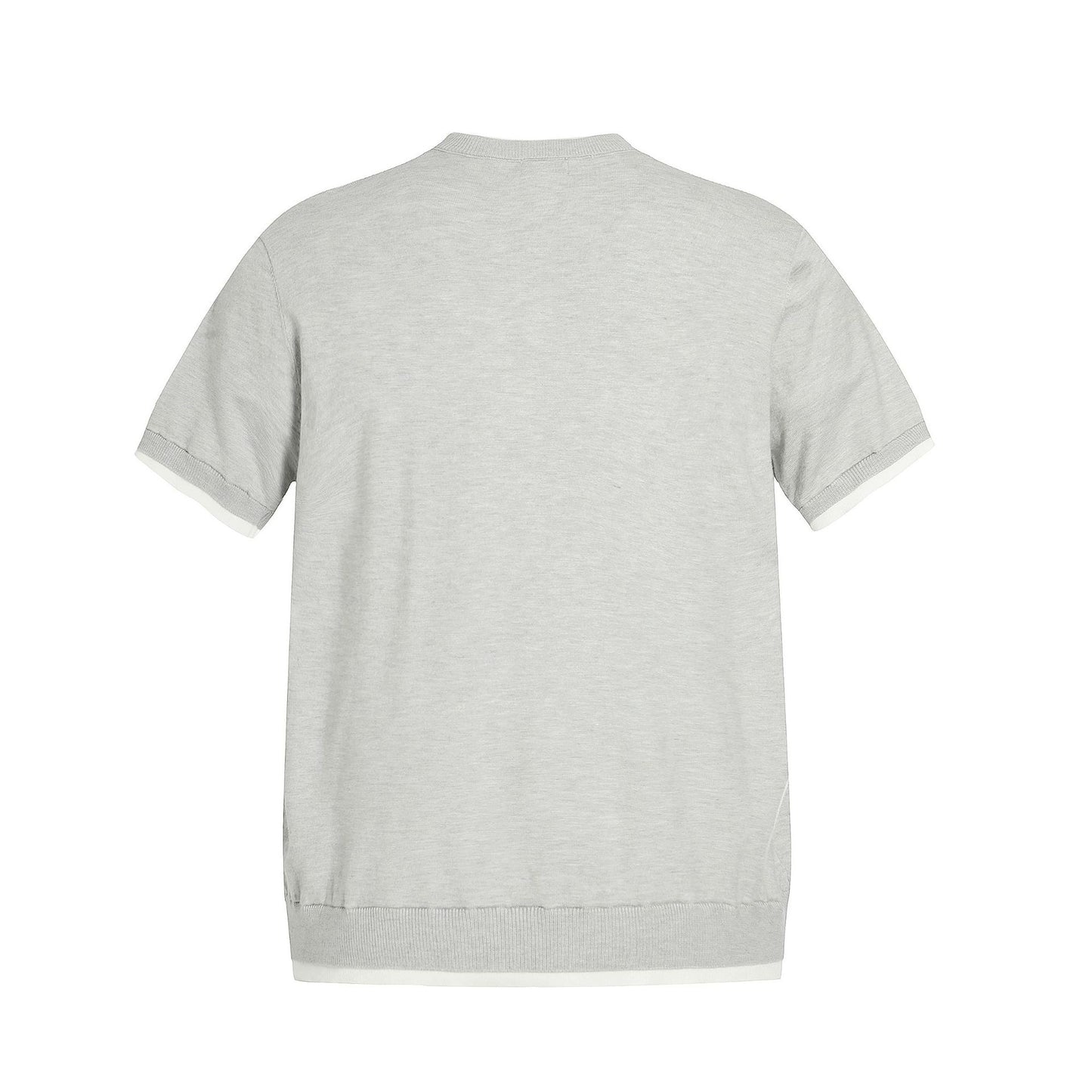 Casual Street Wear Vintage Grey Knitted T-Shirt Short Sleeve Cleanfit Half Sleeve