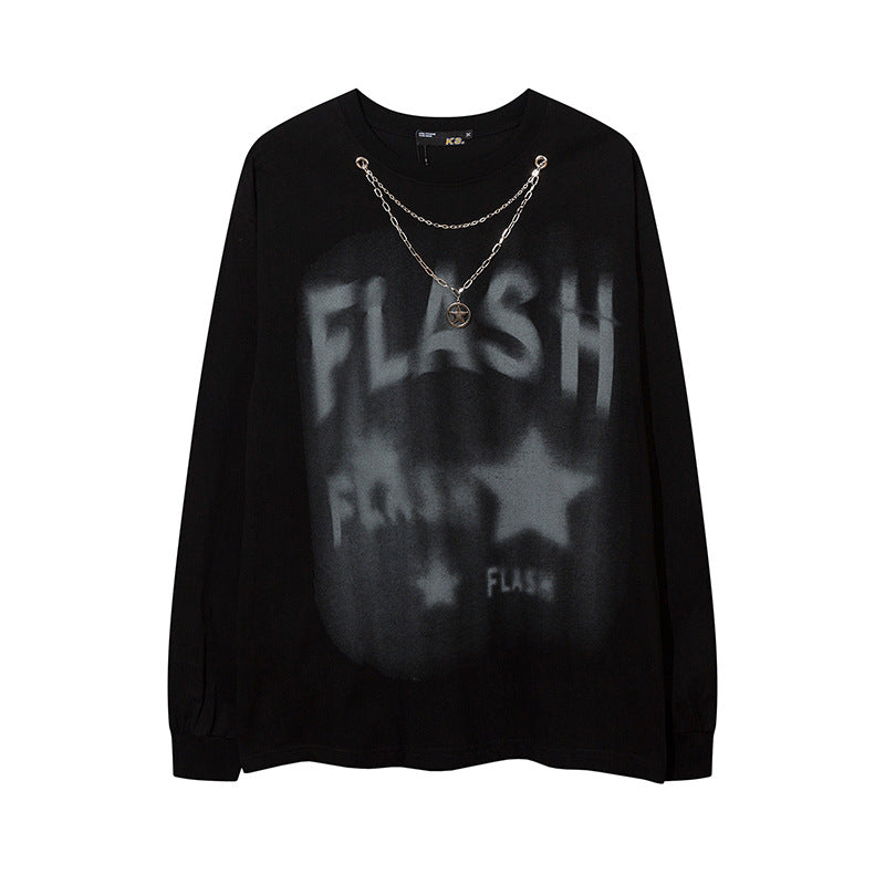 Vintage T Shirts Hip Hop Vintage Loose Long Sleeve T-Shirt