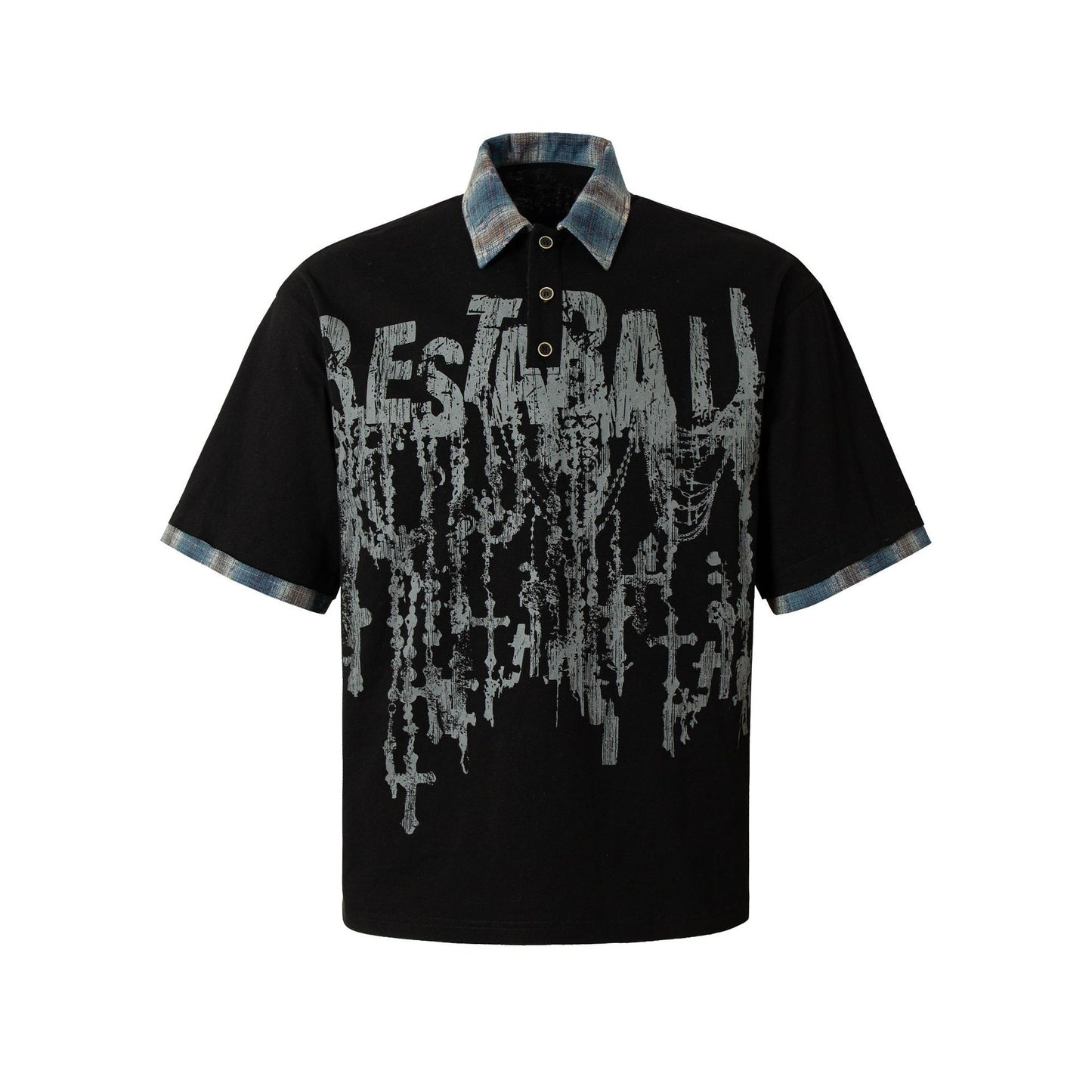 Hip hop shirt Vintage hip hop graffiti POLO shirt lapel T-shirt