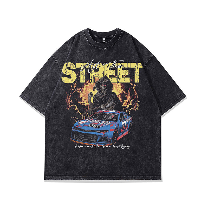Ropa Vintage Hombre Vintage Printed Short Sleeve T-Shirt