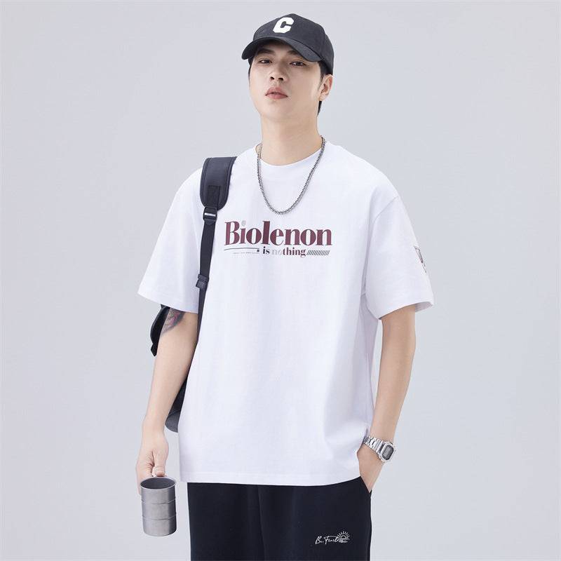 Mens T-shirts Summer Print Short Sleeve Vintage Loose