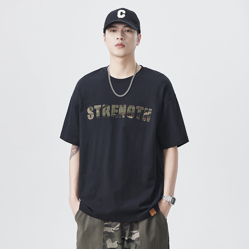Men T-shirts Embroidered Short Sleeves Summer Loose