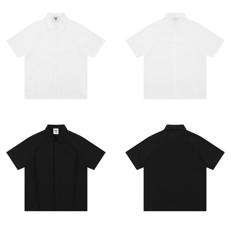 Hip Hop Shirts For Boys Short Sleeve Shirt Summer Loose Casual Lapel Top