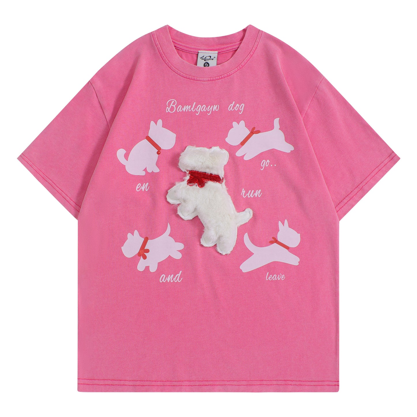 Camisetas streetwear Summer Vintage Puppy Casual Loose Short Sleeve T-Shirt