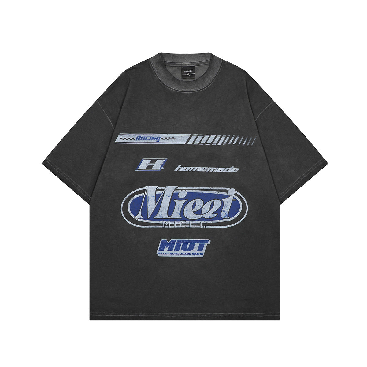 1990 Fashion T-Shirt Summer Short Sleeve Washing Water Old Printed Short Sleeve T-Shirt