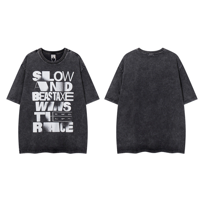 Y2K mens shirt vintage T-shirt short sleeve casual loose