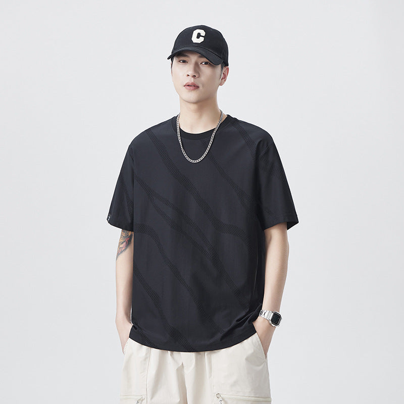 Men T-shirts Spring and Autumn Loose Top