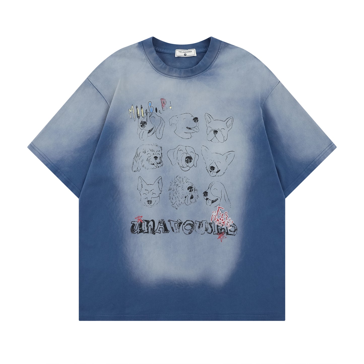Ye T Shirt summer retro gradual change washed old printed T-shirt short sleeve