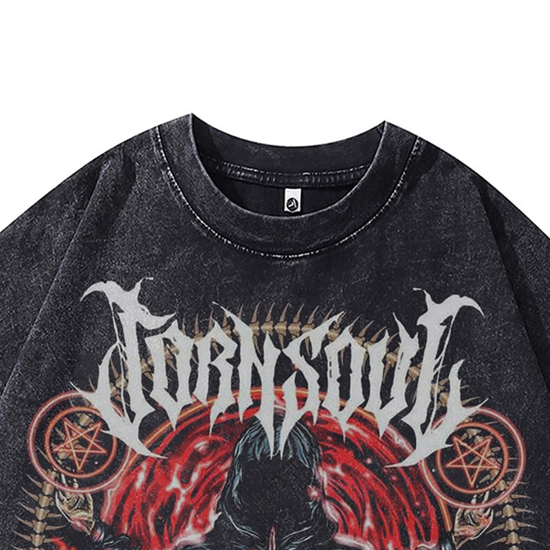 Ropa Vintage Hombre Vintage Print Short Sleeve T-Shirt