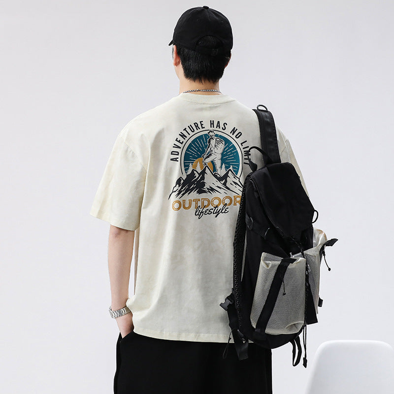 Mens T-shirts Vintage Short Sleeves Summer Loose