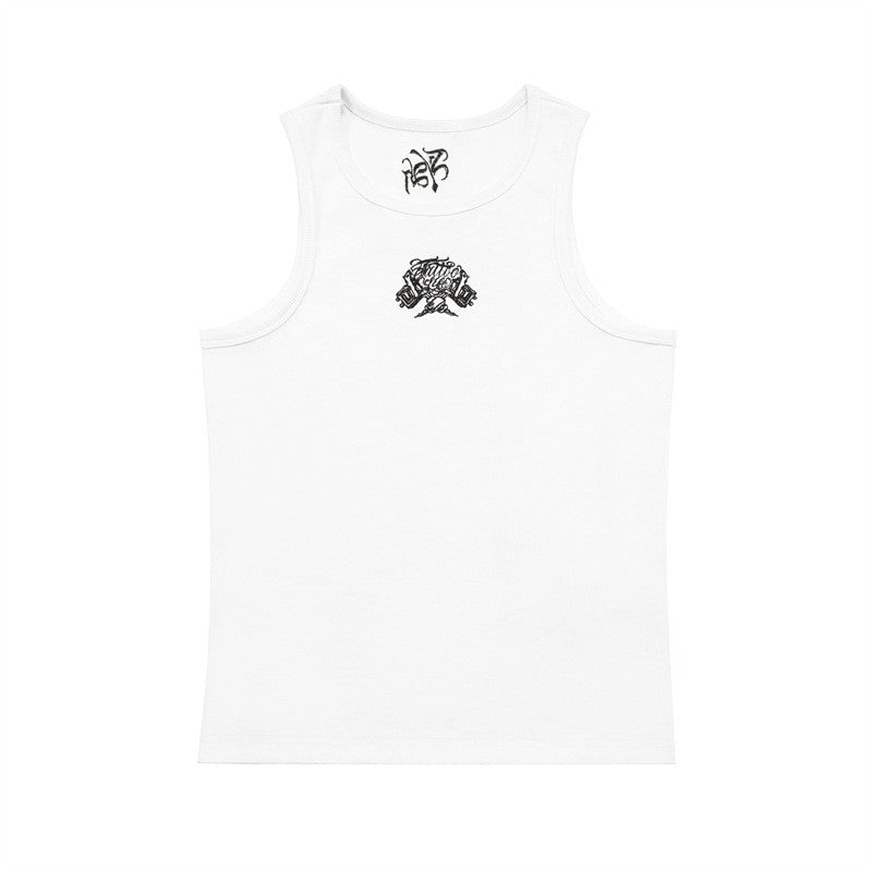 Casual Street Wear Threaded Skinny Elastic Vest