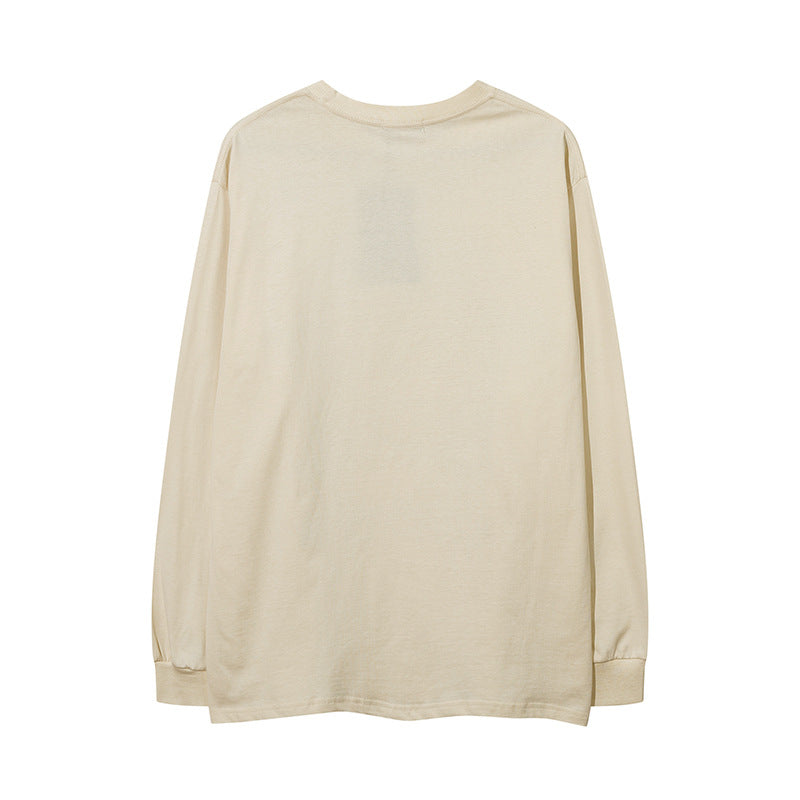 Vintage T Shirts Hip Hop Alphabet Print Long Sleeve T-Shirt Autumn Loose
