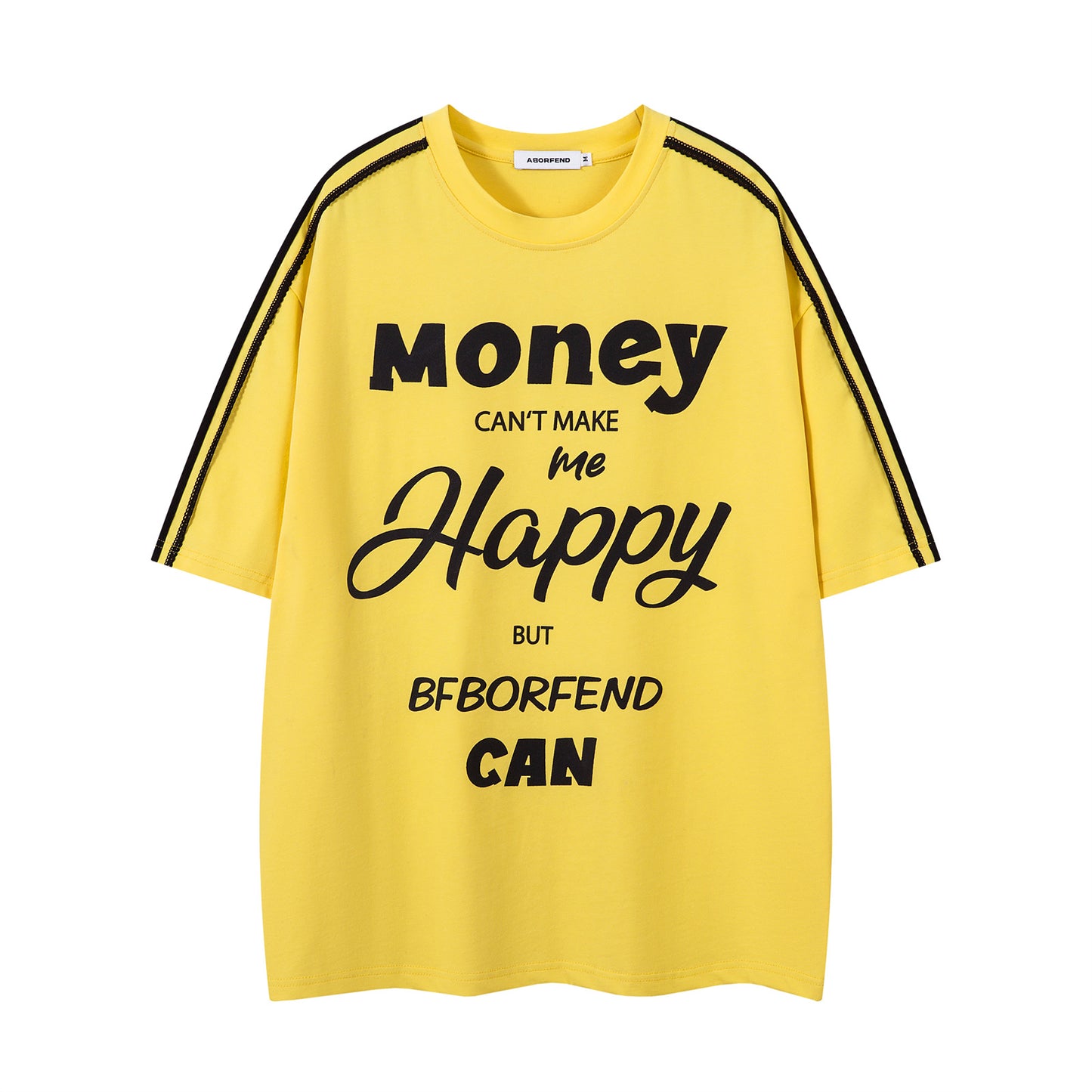 Distorted vintage short-sleeved t-shirt summer alphabet print loose casual top