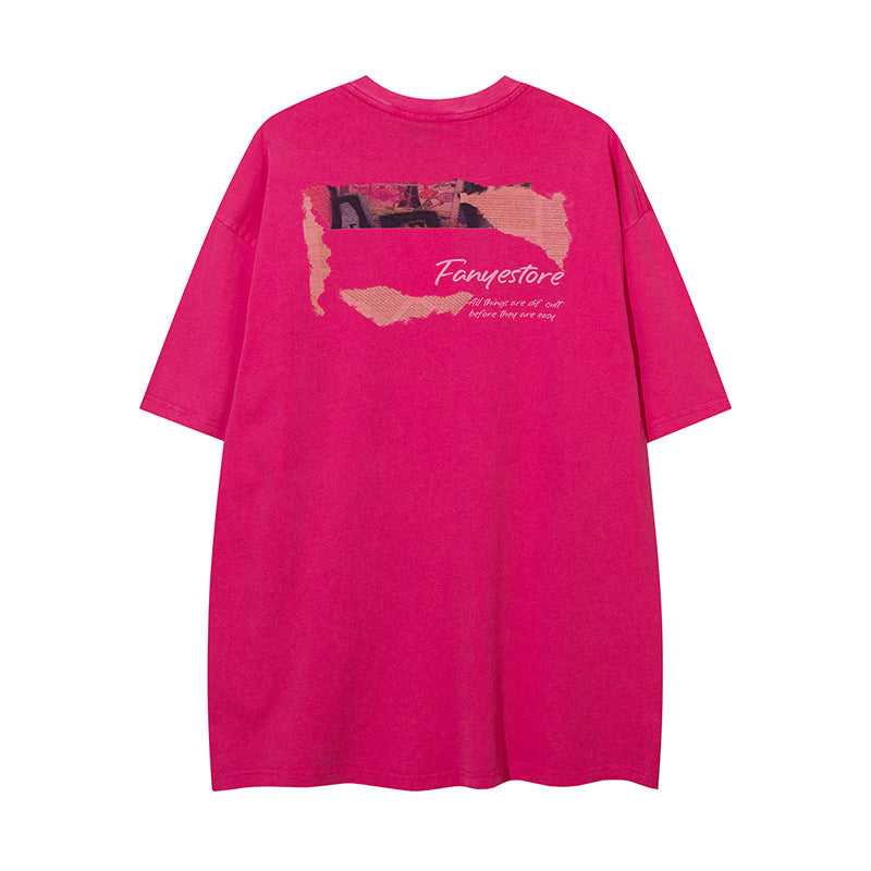 Vintage Tišö Rt Vintage Fun Cartoon Print Short Sleeve T-Shirt