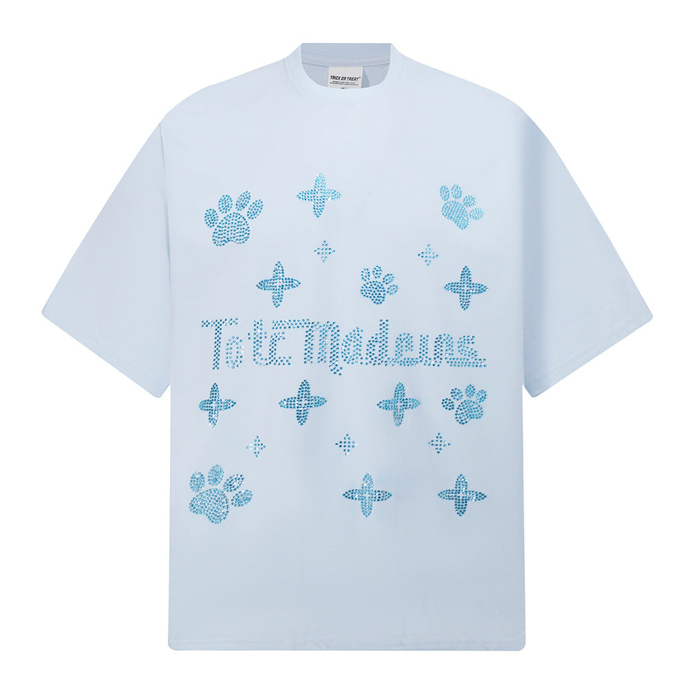 Hip hop shirt round neck loose casual t-shirt short sleeve
