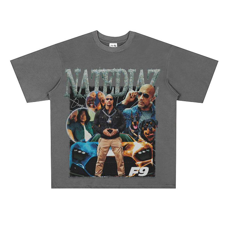 Film Star T Shirt Speed and Passion Pure Cotton Short Sleeve Loose T-shirt Men