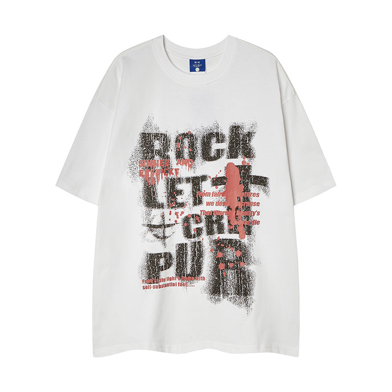 Nyc 1990 Shirt Retro Hip Hop Alphabet Short Sleeve T-Shirt
