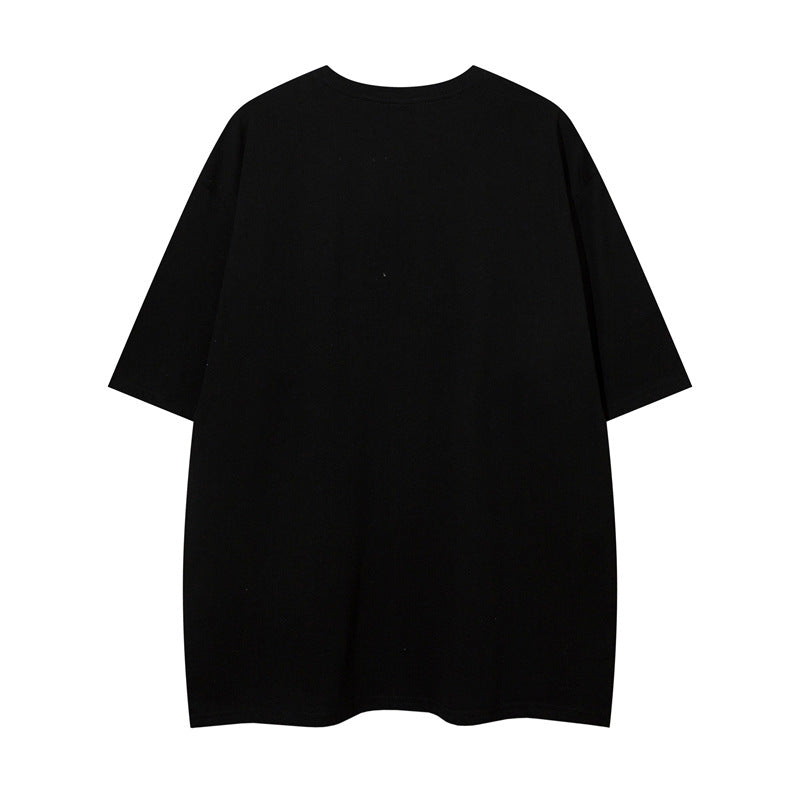 Y2K mens shirt retro crew neck t-shirt loose top