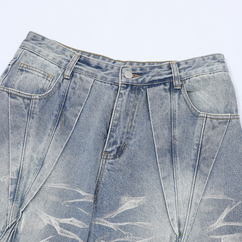 Hip Hop Shirts For Boys Summer Washed Jeans Hip Hop Denim