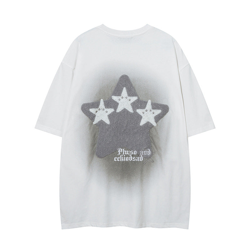 1990 Fashion T-Shirt Vintage Embroidered Short Sleeve T-Shirt Spring Summer