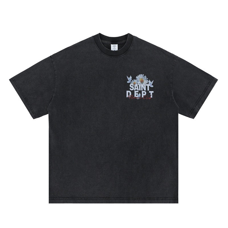 Vic Streetwear Summer Peace Dove Crew Neck Short Sleeve T-Shirt