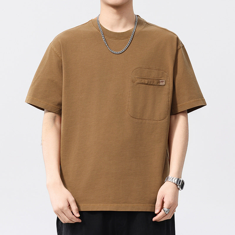 Men T-shirts Short Sleeve Summer Top Vintage Loose