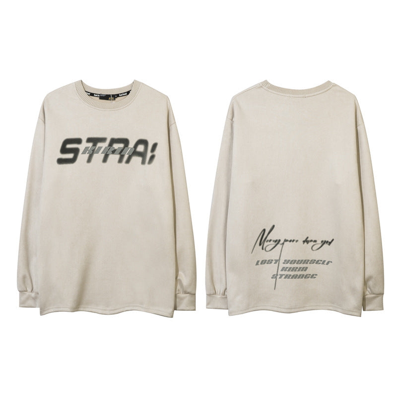 Vintage T Shirts Hip Hop Letter Print Long Sleeve T-Shirt Oversize Loose Top