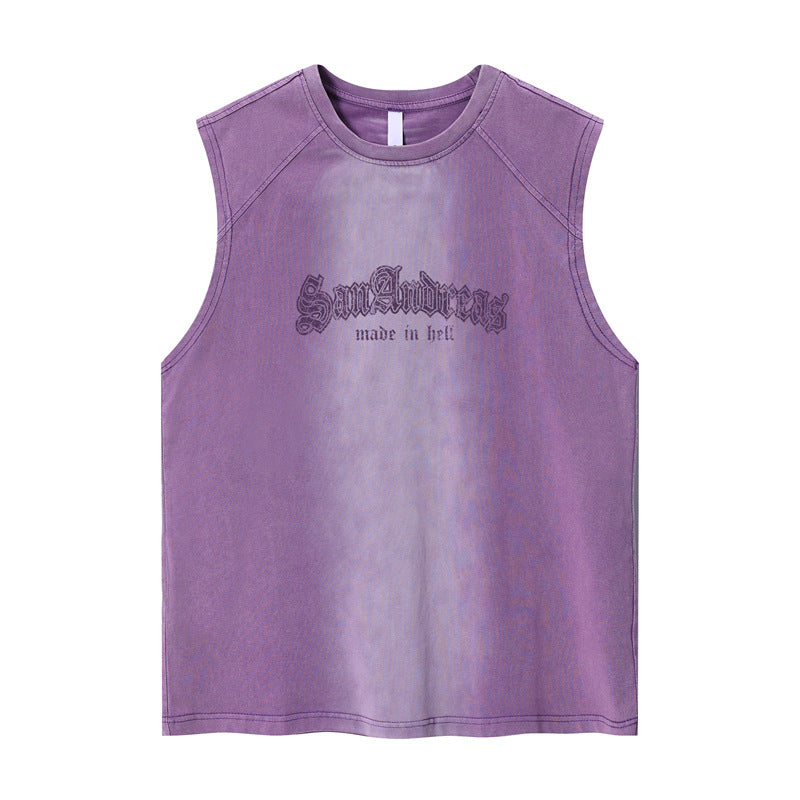 Hip Hop Shirts For Boys Washed Old Sleeveless T-Shirts