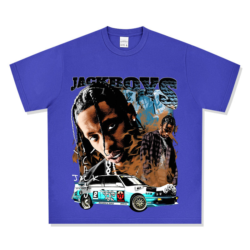 Cool t rapper vintage hip hop travis scott print short sleeve t-shirt