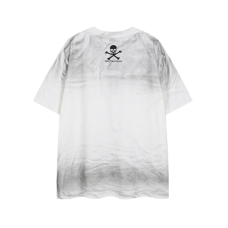 Y2K mens shirt washed loose short-sleeved T-shirt
