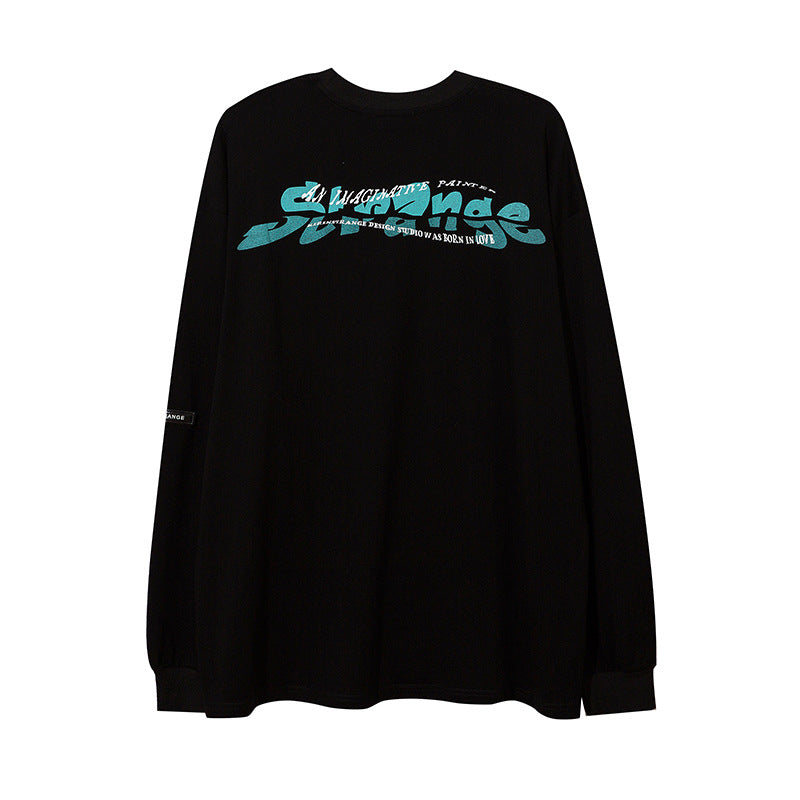 Vintage T Shirts Hip Hop Vintage Painting Kids Print Long Sleeve T-Shirt