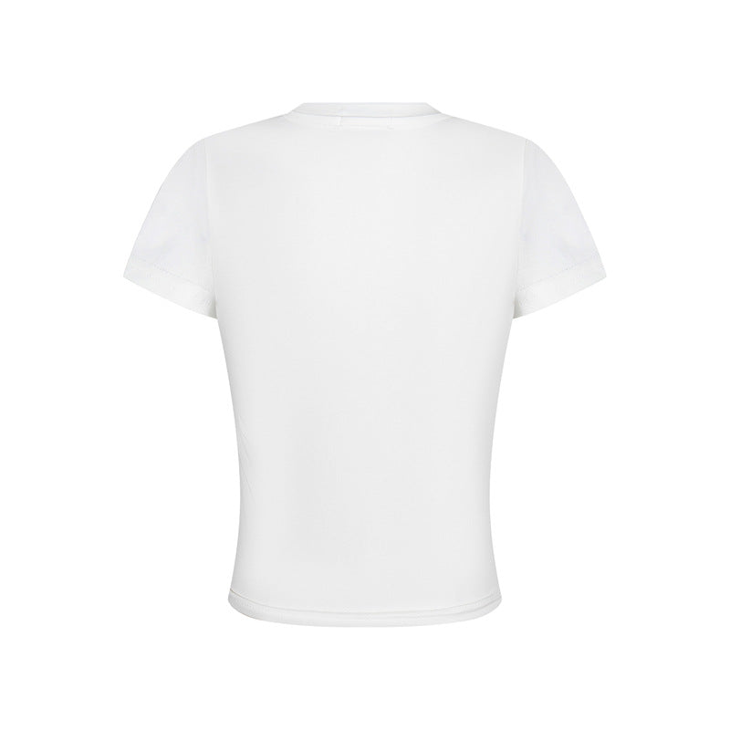 Casual Street Wear cute kitty print alphabet short sleeve t-shirt