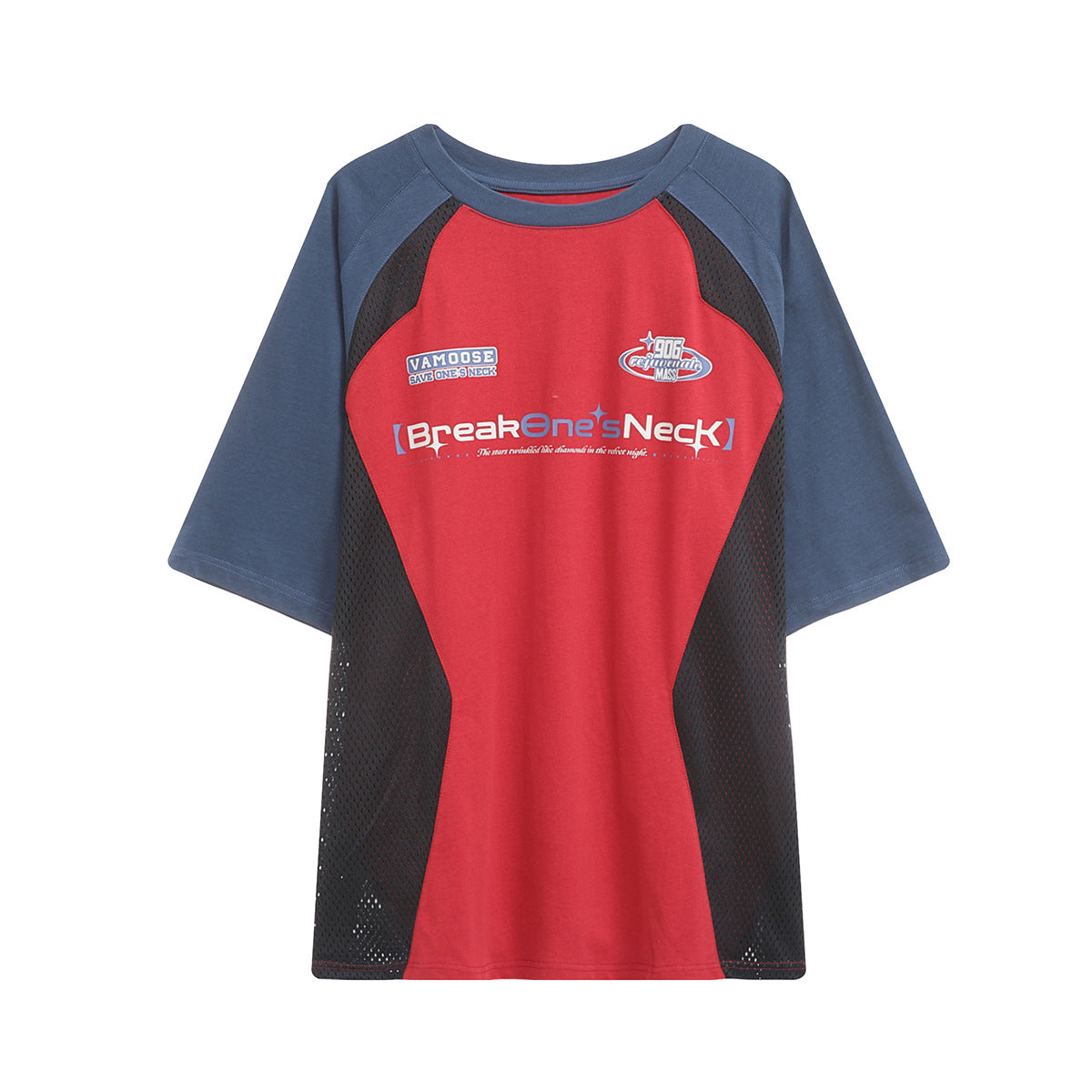 Racing oversized t shirt loose racing suit mesh cloth short sleeve t
