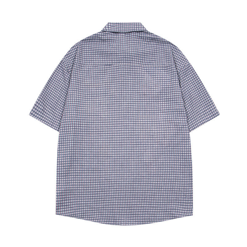 Y2K mens shirt retro fun cartoon print short sleeve shirt