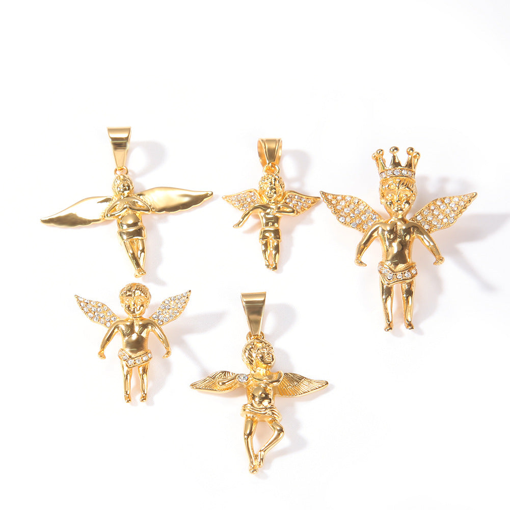 Jewelry Diamond Angel Pendant Necklace