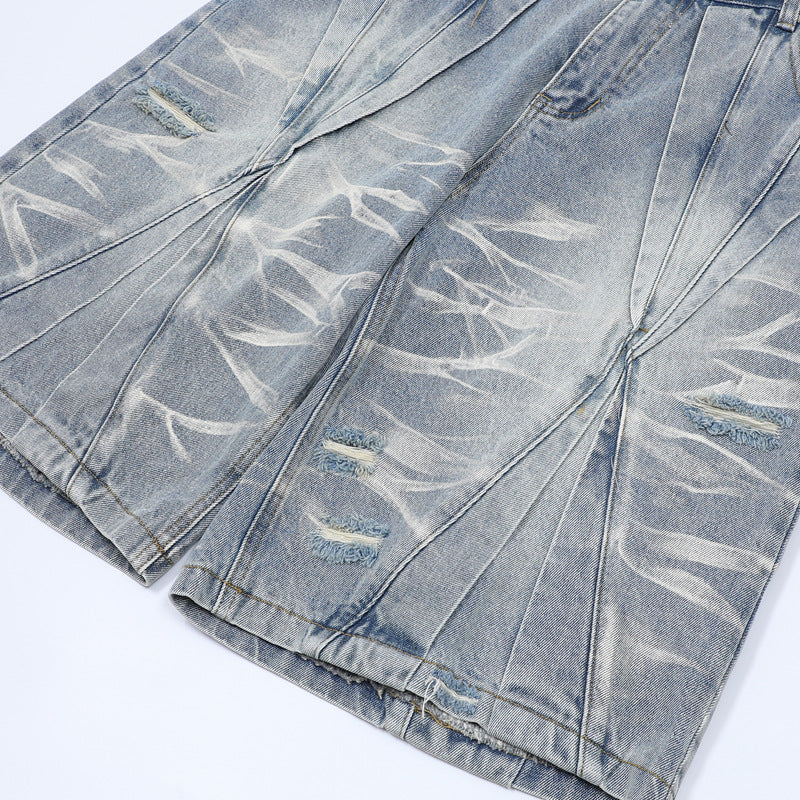 Hip Hop Shirts For Boys Summer Washed Jeans Hip Hop Denim