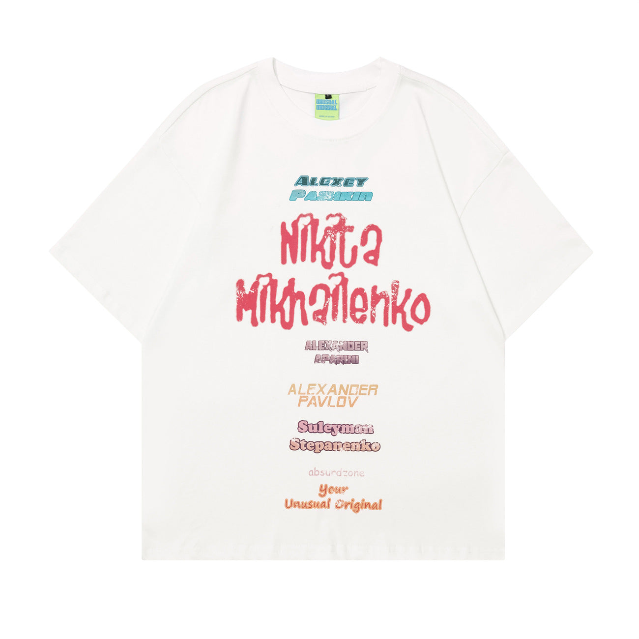 Unisex T-shirts Summer Color Letter Men's Loose Short Sleeve T-Shirt