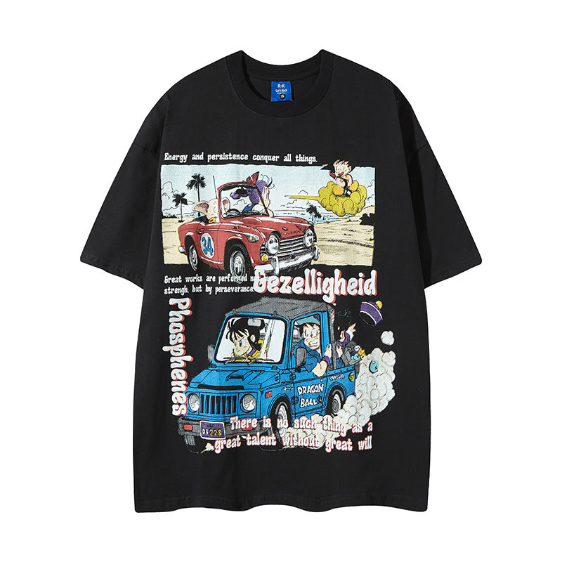 Nyc T Shirt Vintage Dragon Ball Printed Short Sleeve T-Shirt Summer Loose Casual Top
