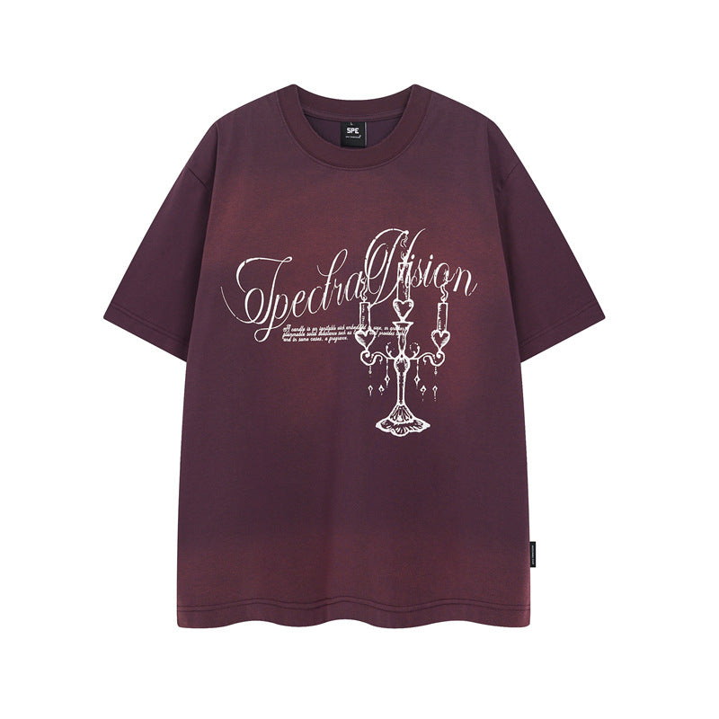 Y2K mens shirt retro cleanfit loose short sleeve t-shirt