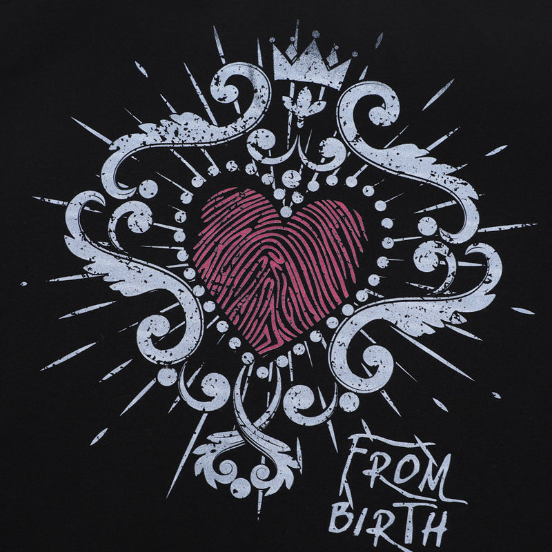 Camisas Retros Love Around Printed Short Sleeve T-Shirt