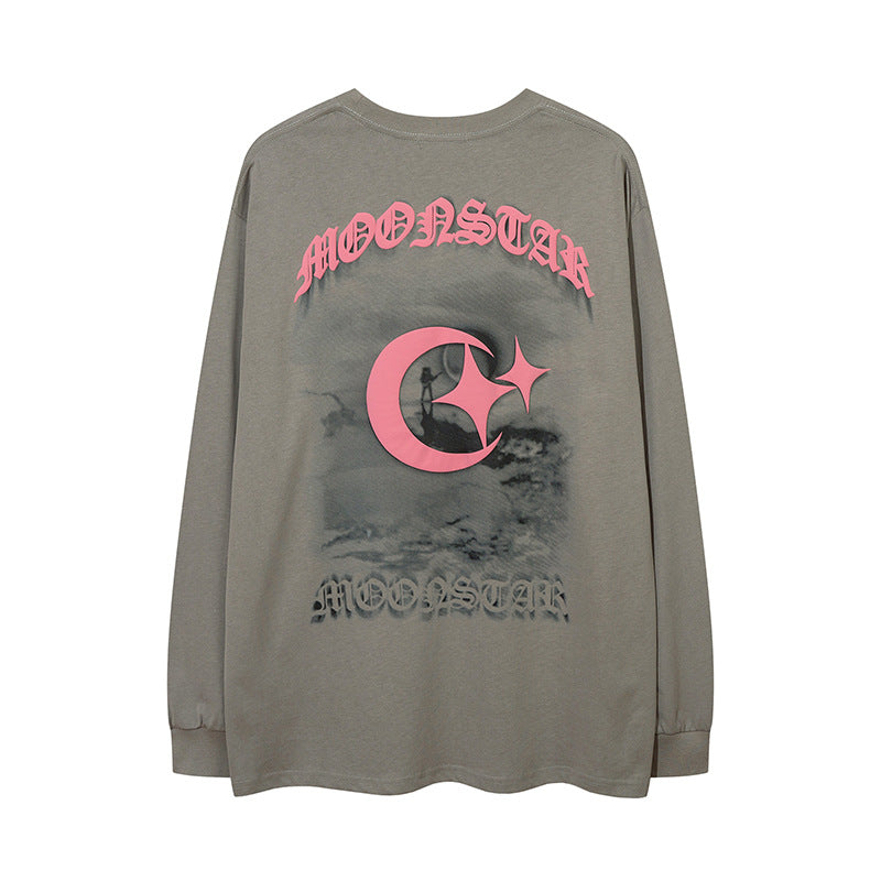Vintage T Shirts Hip Hop Letter Print Couple Long Sleeve Loose Hip Hop T-Shirt