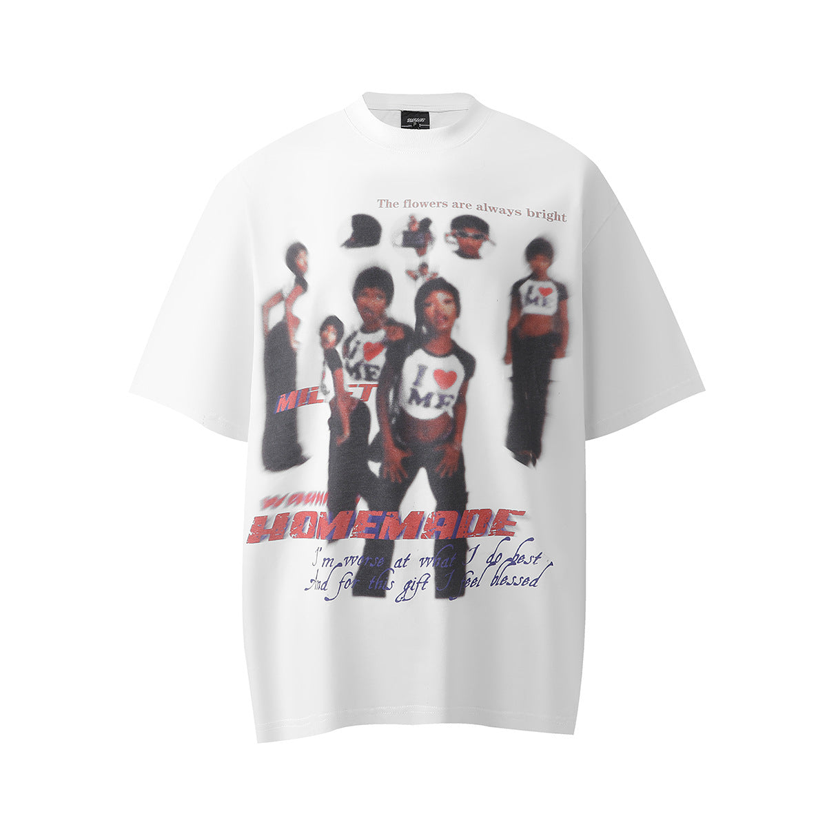 1990 Fashion T-Shirt Retro T-Shirt Short Sleeve Old Character Print
