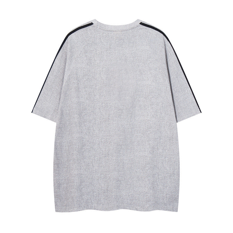 Y2K mens shirt washed dot offset suede foam T-shirt