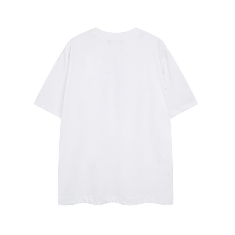 Y2K mens shirt washed alphabet hip hop retro crew neck short sleeve t-shirt